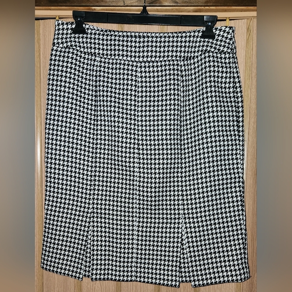 Kasper Black and White Houndstooth  Pleated Pencil Skirt Size 12 - Picture 6 of 8